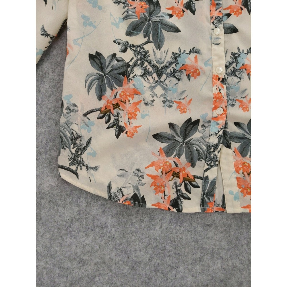 Talbots Nantucket Floral Button Down Shirt Long Sleeve Roll Tab SP - Picture 4 of 9